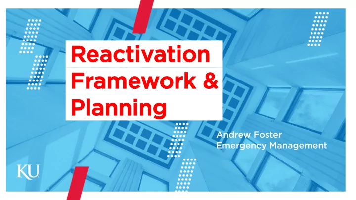 reacti activati tion on frame amework ork pla planning