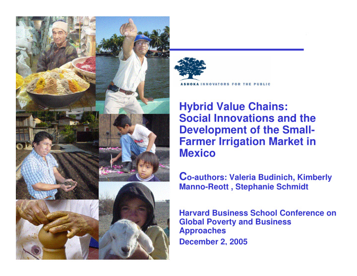 hybrid value chains social innovations and the