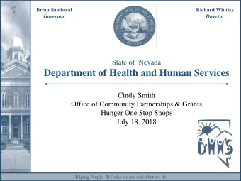 Department of Health and Human Services  Cindy Smith  Office of Community Partnerships &amp; Grants