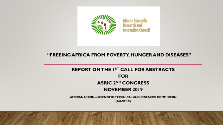 freeing africa from poverty hunger and diseases