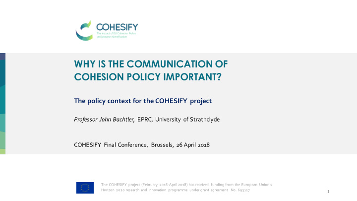 why is the communication of cohesion policy important