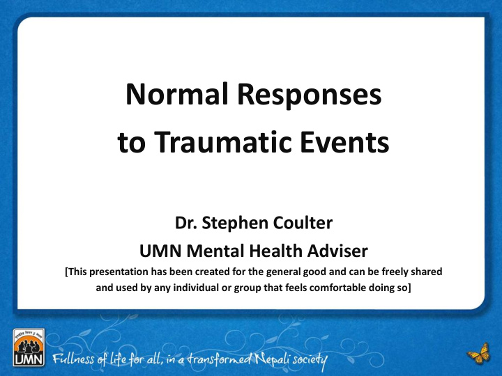 normal responses to traumatic events