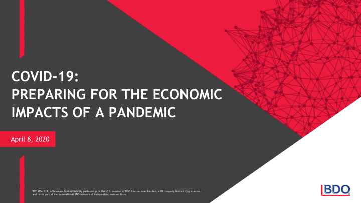 covid 19 preparing for the economic impacts of a pandemic
