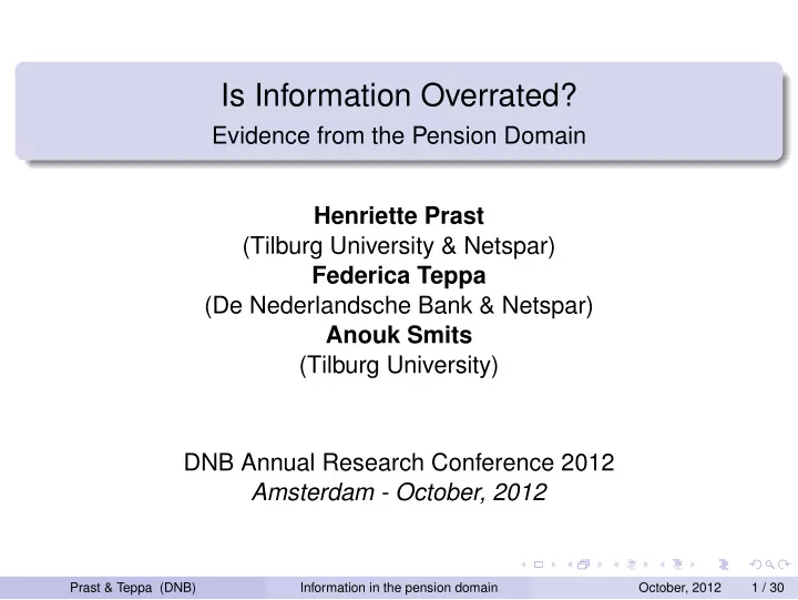 is information overrated
