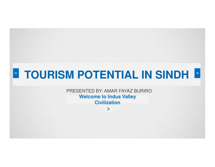 tourism potential in sindh