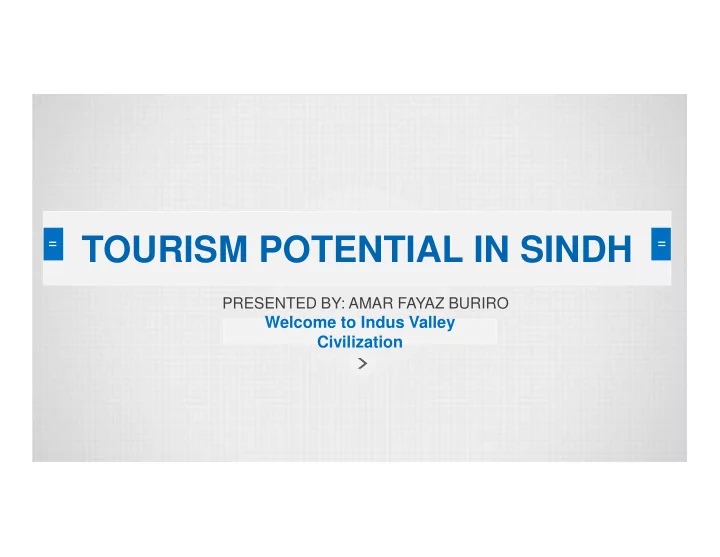 tourism potential in sindh