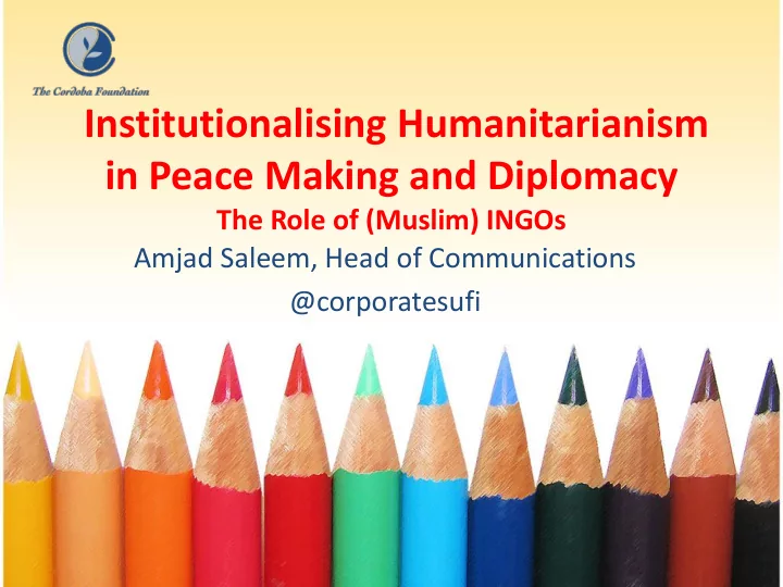 in peace making and diplomacy