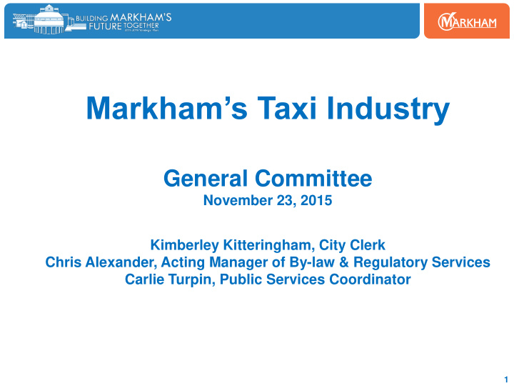markham s taxi industry