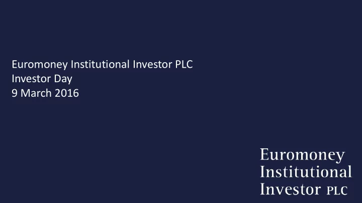 investor day