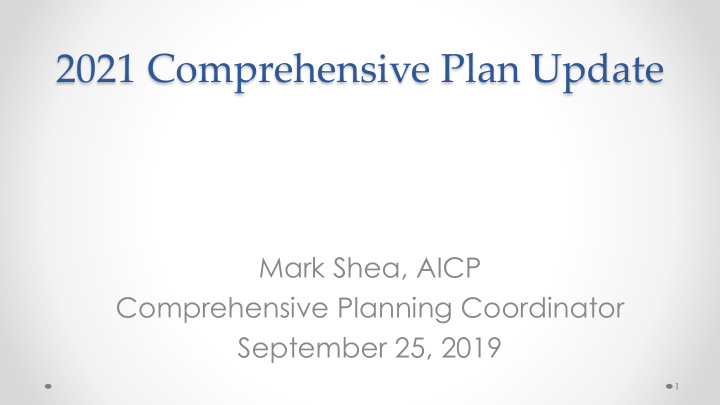 2021 comprehensive plan update