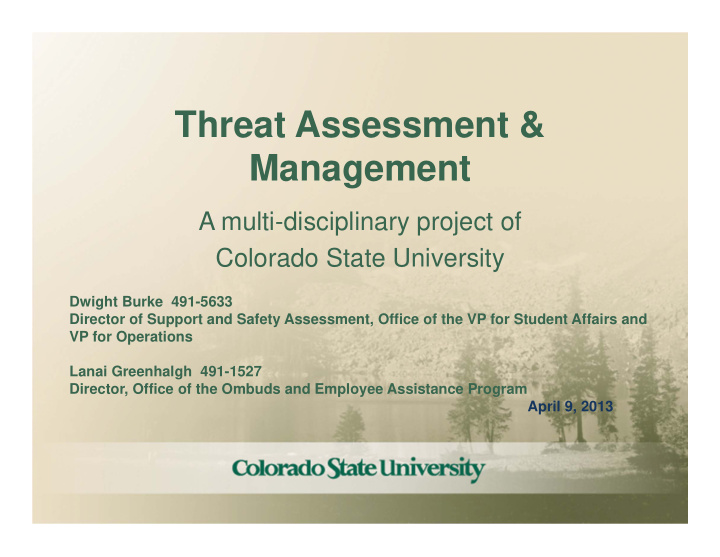 threat assessment management