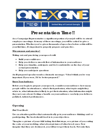 Pr  e se ntation T  ime !!  As a Campaign Re pr  e se ntative  a signific ant por  tion of your