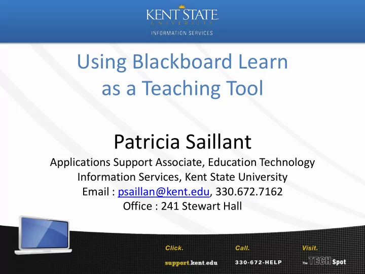 using blackboard learn as a teaching tool patricia