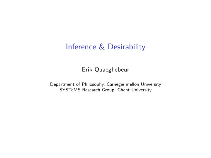 inference desirability