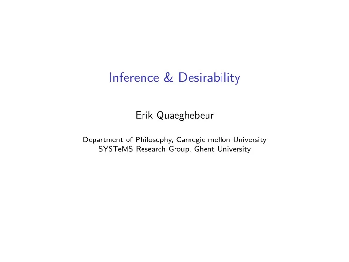inference desirability