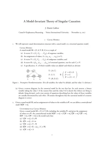 A Model-Invariant Tieory of Singular Causation  J. Dmitri Gallow  Counterfactual Causal Models  2.