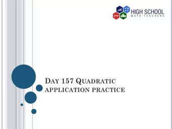 V OCABULARY :  Solving of problems involving quadratic  equations  Problems involving quadratic