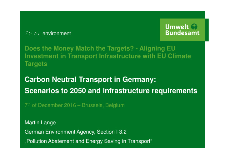 carbon neutral transport in germany scenarios to 2050 and