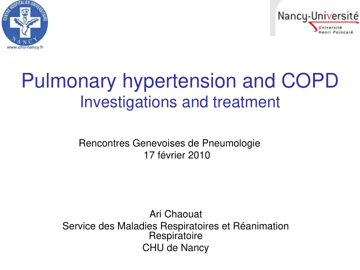 pulmonary hypertension and copd