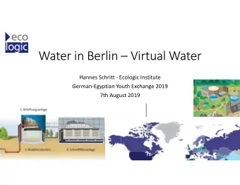 Water in Berlin  Virtual Water  Hannes Schritt - Ecologic Institute  German-Egyptian Youth
