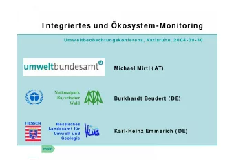I ntegriertes und kosystem -Monitoring  Um w eltbeobachtungskonferenz, Karlsruhe, 2 0 0 4 -0 9 -3