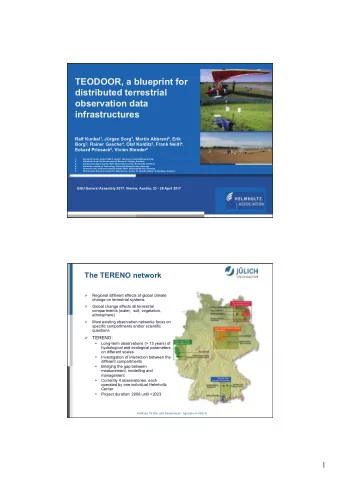 GFZ German Research Centre for Geosciences, Centre for Geoinformation Technology, Potsdam  2: