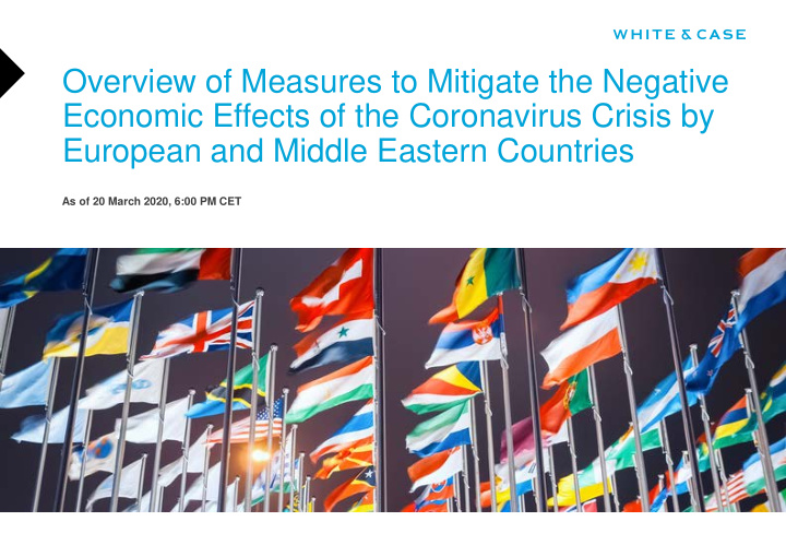 overview of measures to mitigate the negative economic