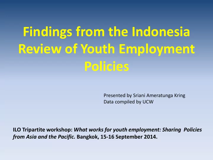findings from the indonesia