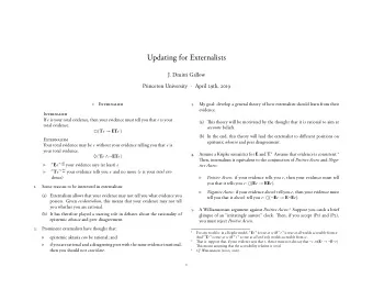 Updating for Externalists  (b) In the end, this theory will lead the externalist to difgerent
