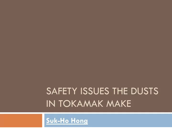 in tokamak make