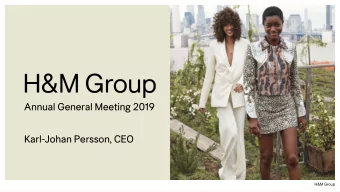 Annual General Meeting 2019  Karl-Johan Persson, CEO  Industry in  transformation  Rapid tech