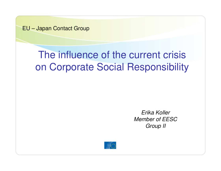 the influence of the current crisis on corporate social