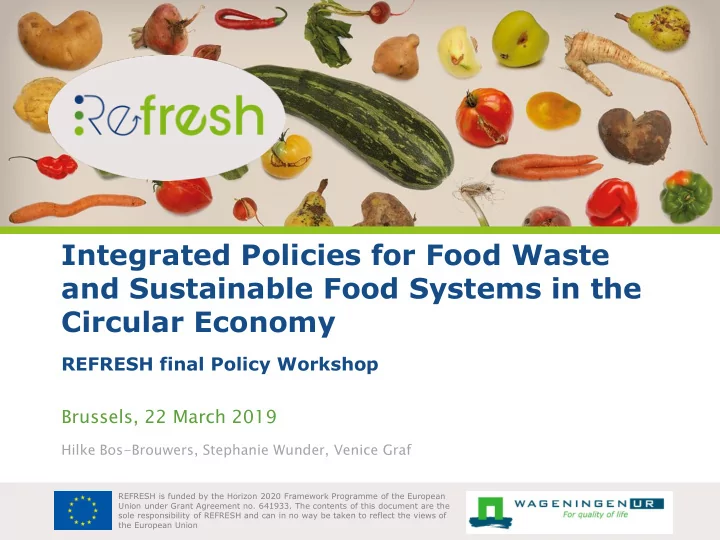 and sustainable food systems in the