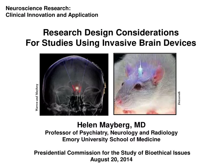 research design considerations for studies using invasive