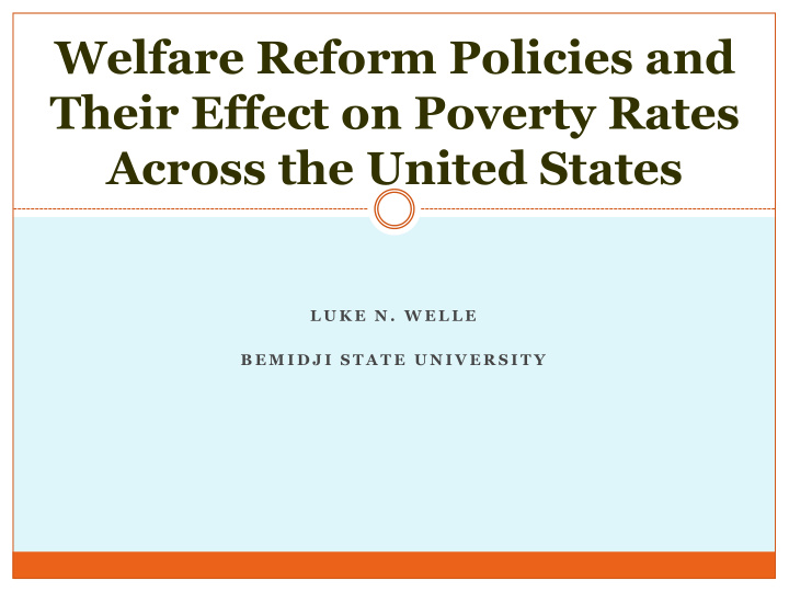 welfare reform policies and