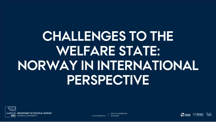 challenges to the welfare state