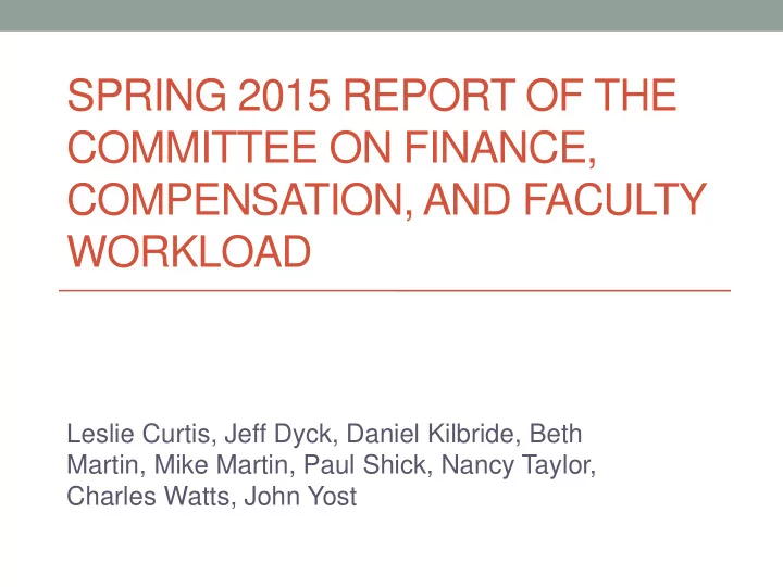 compensation and faculty