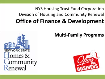 Office of Finance &amp; Development  Multi-Family Programs  Multi-Family Programs  Housing Trust