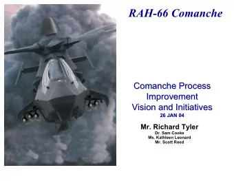 RAH-66 Comanche  Comanche Process  Comanche Process  Improvement  Improvement  Vision and