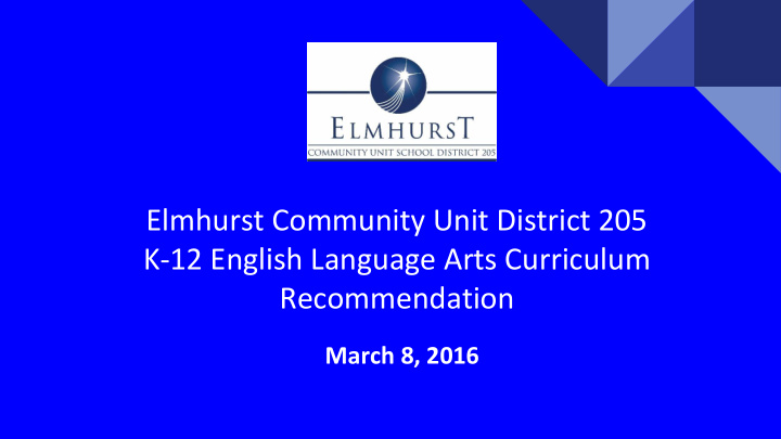 elmhurst community unit district 205 k 12 english