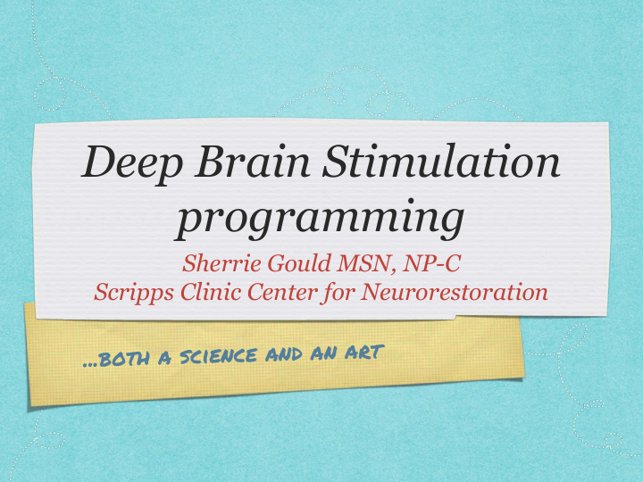 deep brain stimulation programming