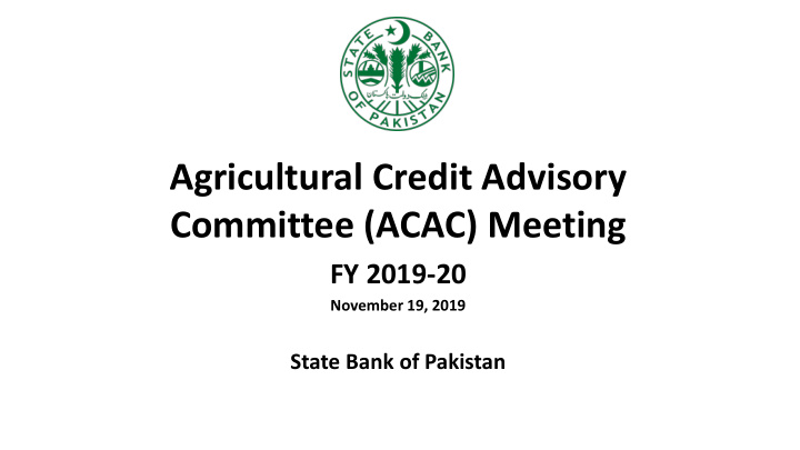 agricultural credit advisory