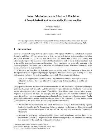 From Mathematics to Abstract Machine  A formal derivation of an executable Krivine machine  Wouter