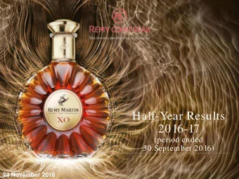 Half-Year Results  2016-17  (period ended  30 September 2016)  24 November 2016  Introduction