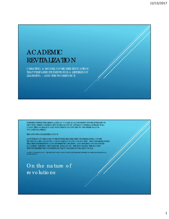 acade mi c re vi t al i zat i on