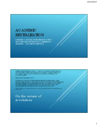 ACADE  MI  C  RE  VI  T  AL  I  ZAT  I  ON  CRE  AT  I  NG A MODE  L  OF  HI  GHE  R E  DUCAT  I