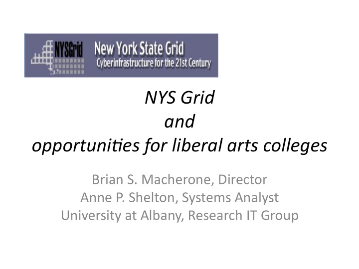 nys grid and opportunites for liberal arts colleges