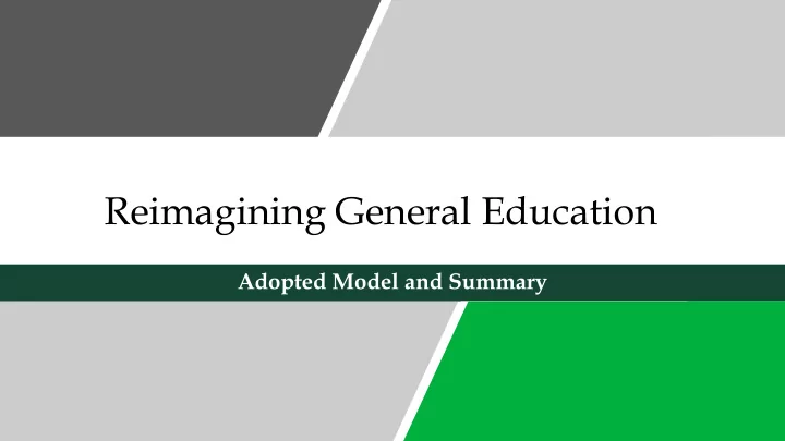 reimagining general education