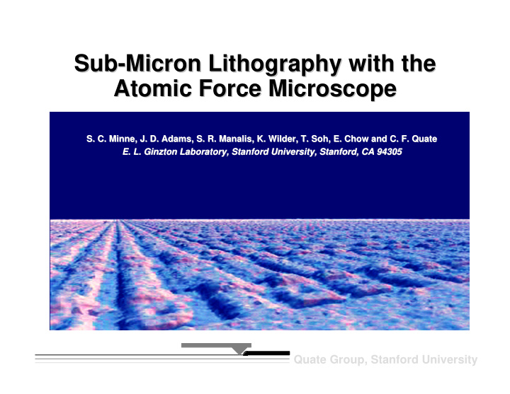 sub micron lithography with the sub micron lithography