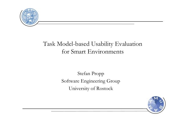 task model based usability evaluation for smart